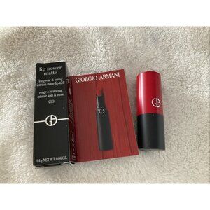 New Giorgio Armani Lip Power Matte Longwear & Caring Intense MINI Lipstick #400